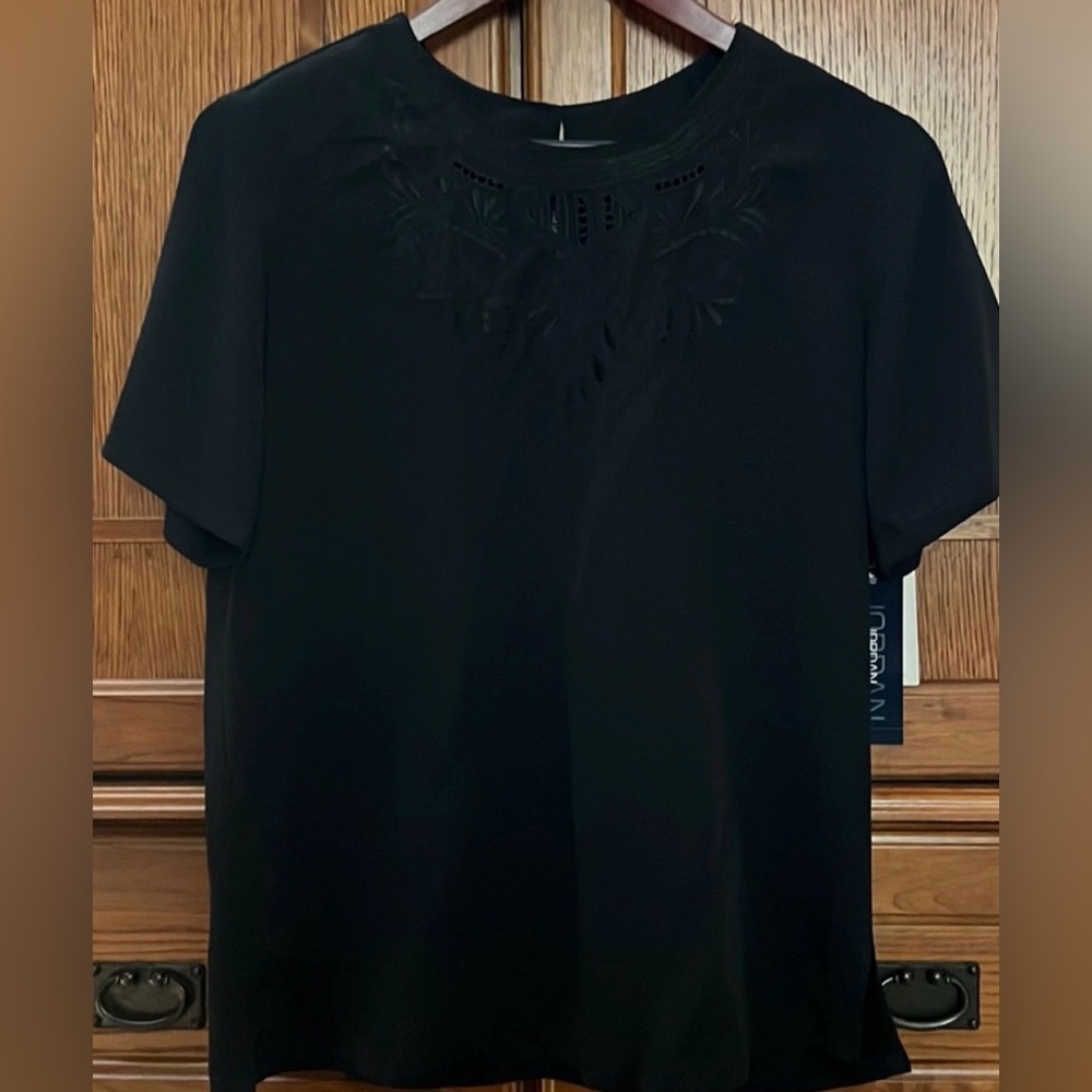 NWT Jordan Classic Embroideries Season Lace-Yoke Layering Shell Workwear 1003486